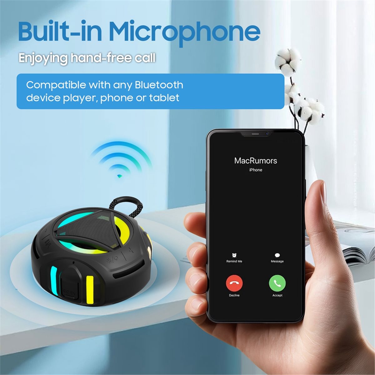 Portable Bluetooth Speaker Waterproof Ipx7 - Mini Altoparlante Bluetooth per Doccia con