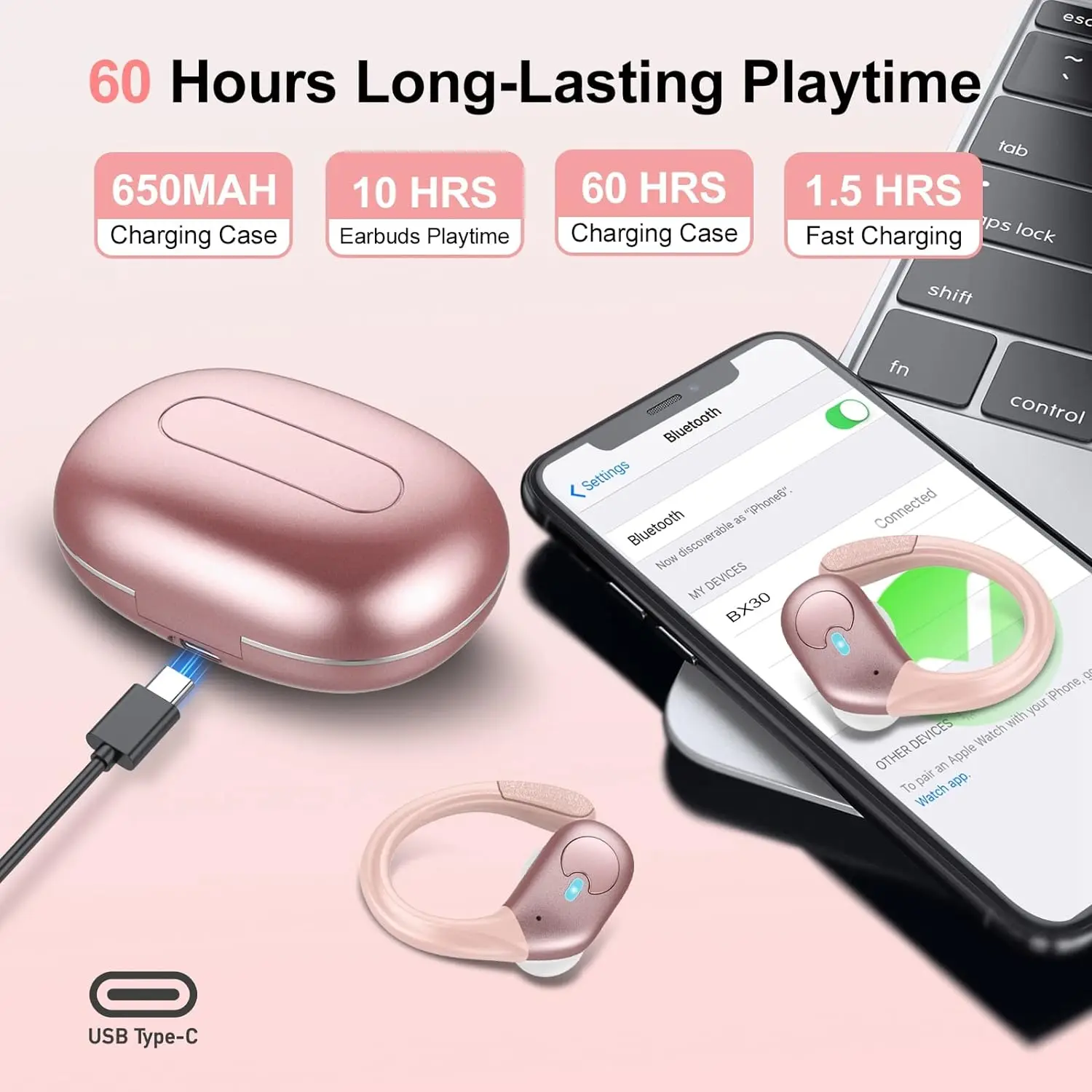 Auricolari Bluetooth 6.0 BX30, - Type C Wired Earphones With Mic recensione e prezzo