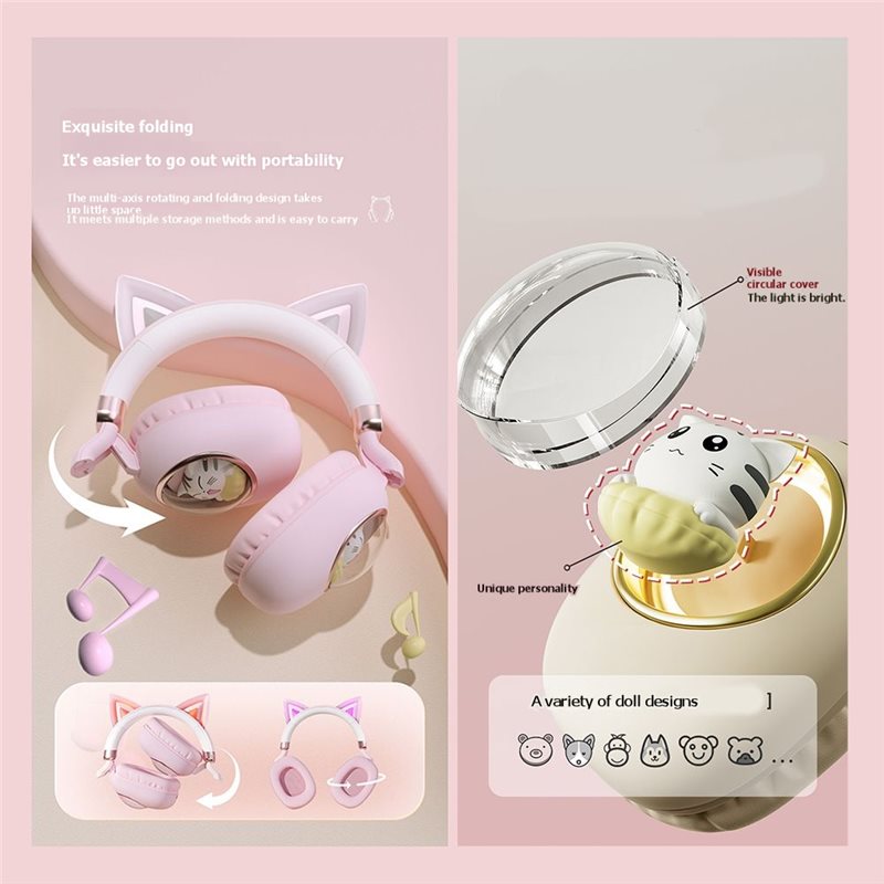 Cuffie wireless pieghevoli con - Cat Ear Bluetooth Headset Led recensione e prezzo