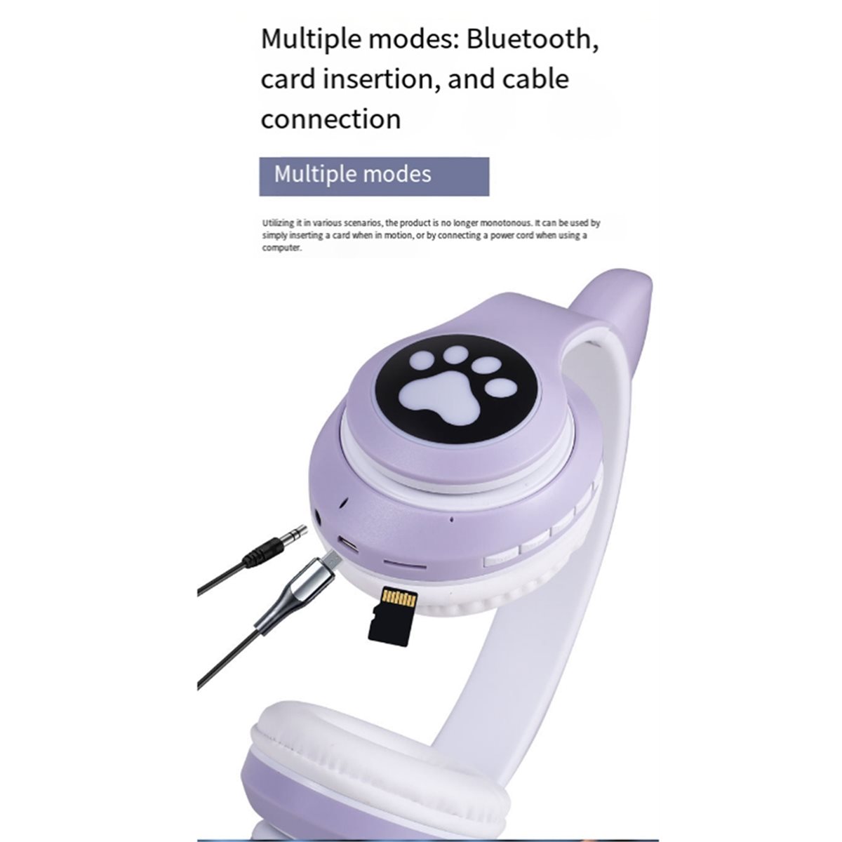 DT[Set di]D1585-Auricolare Blu - Cat Ear Bluetooth Headset Led recensione e prezzo